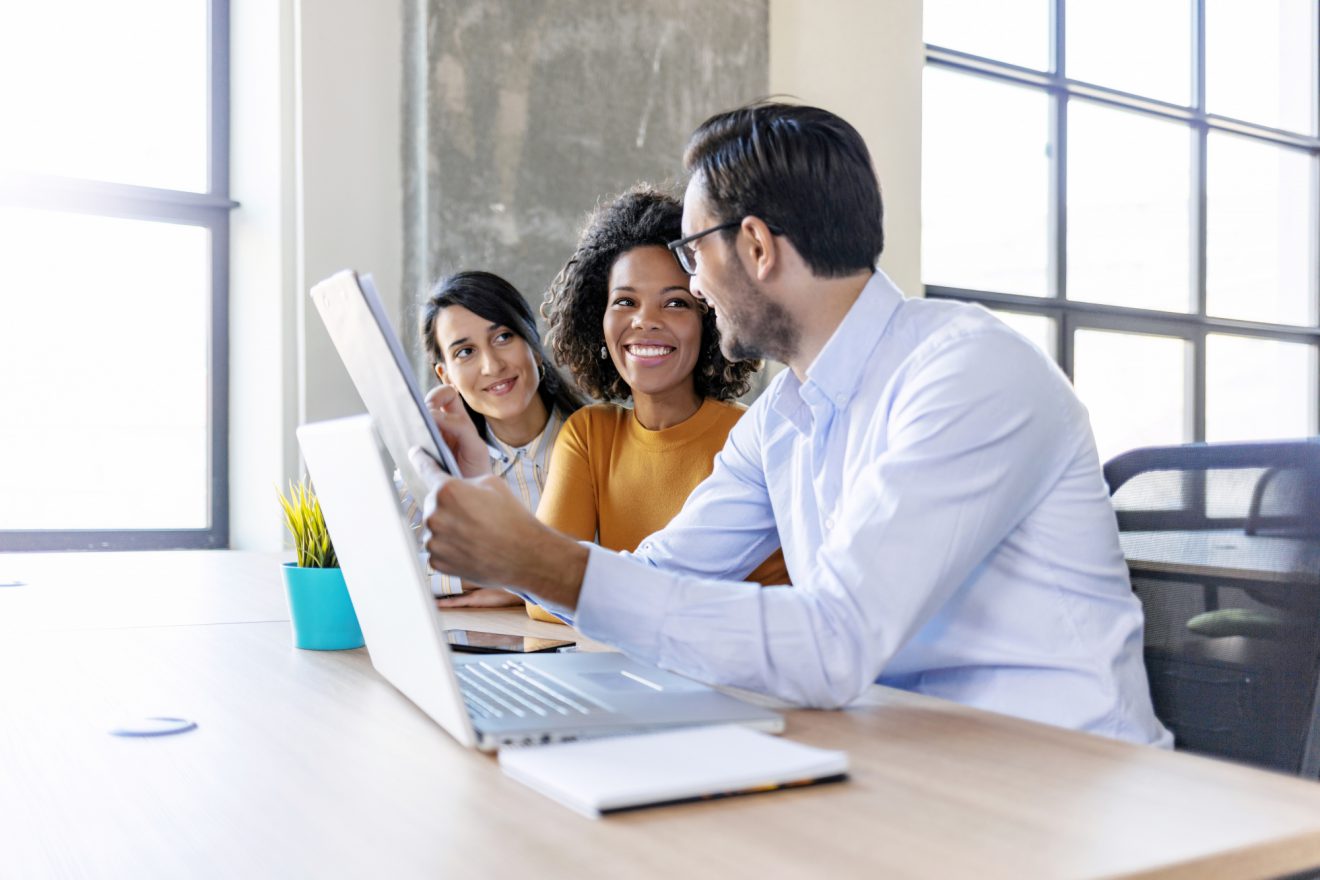 People talking around a table