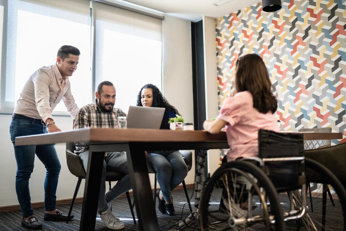 Coworkers on a business meeting at office