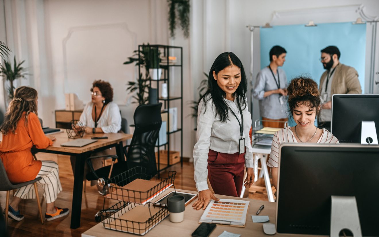 People collaborating together in an office