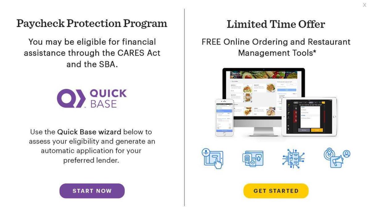 Upserve Quickbase Split Screen Modal Image