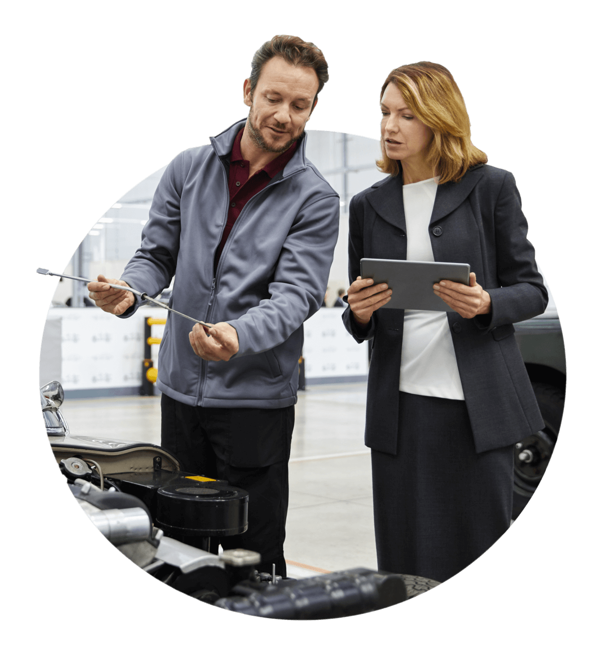 Auto manufacturers on plant floor