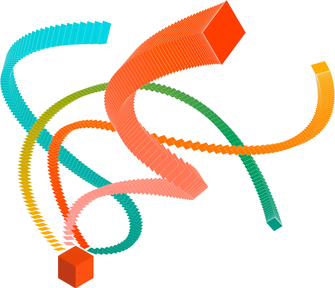 Empower 2025 event branding element cube and ribbons