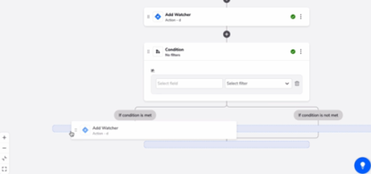 A screenshot of the loops and branches automation in Quickbase